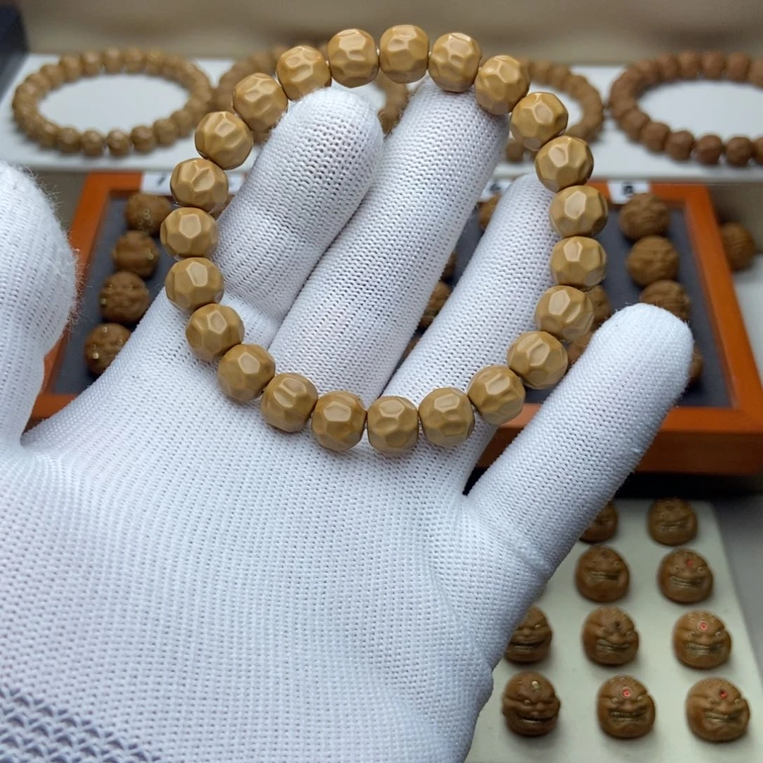 文玩核桃手串魚*猴头核桃无相奶酪手串