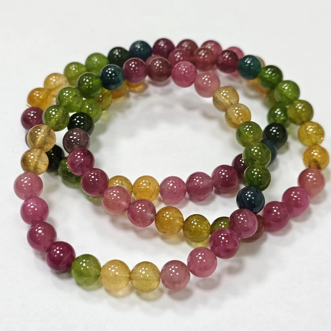 【书记甄选】天然碧玺单圈手链 多样性发一件 约6mm 090XL