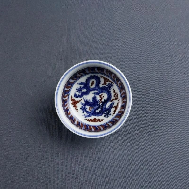 SFG永明尚玩 龙纹宝相炉式杯 景德镇纯手工手绘瓷器