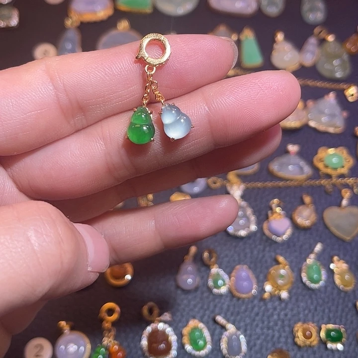 翡翠银S925镶嵌吊坠(不含链)天然翡翠