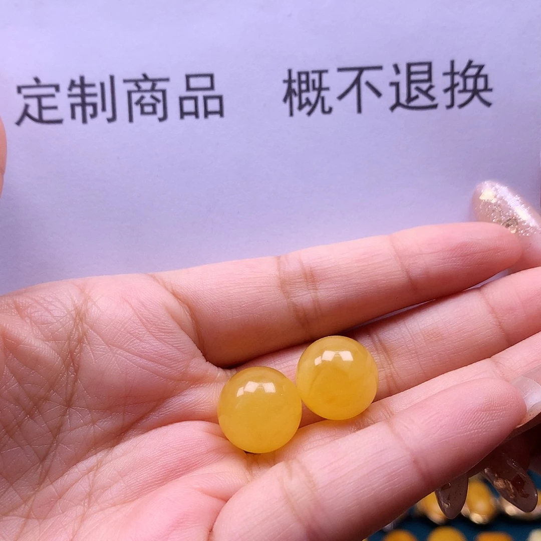 蜜蜡银S925镶嵌耳饰耳钉