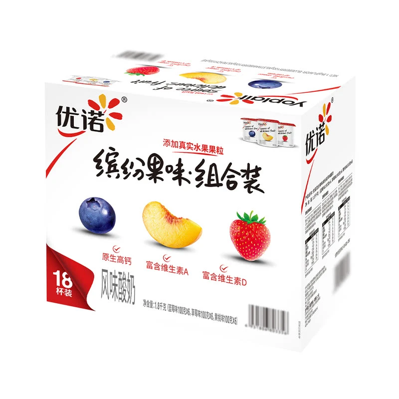 优诺 混合口味缤纷装风味酸奶 100g*18