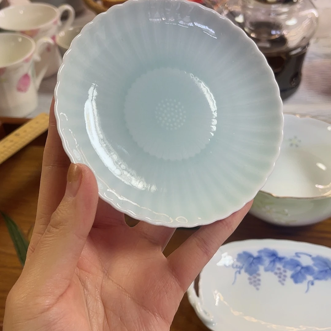 瓷片青瓷小盘子来咯来咯13