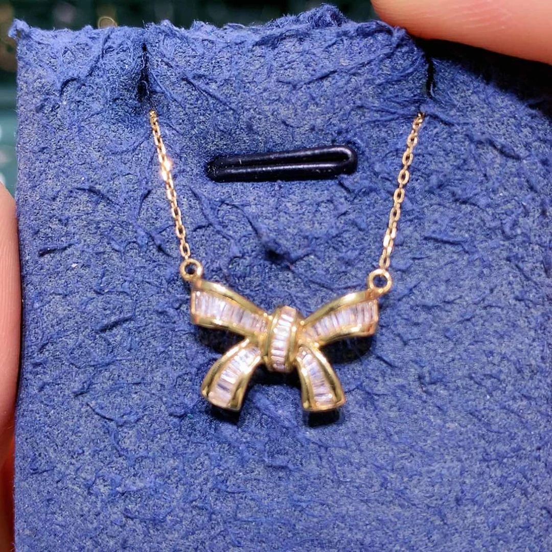 【闪购商品】钻石项链18K金镶嵌项链