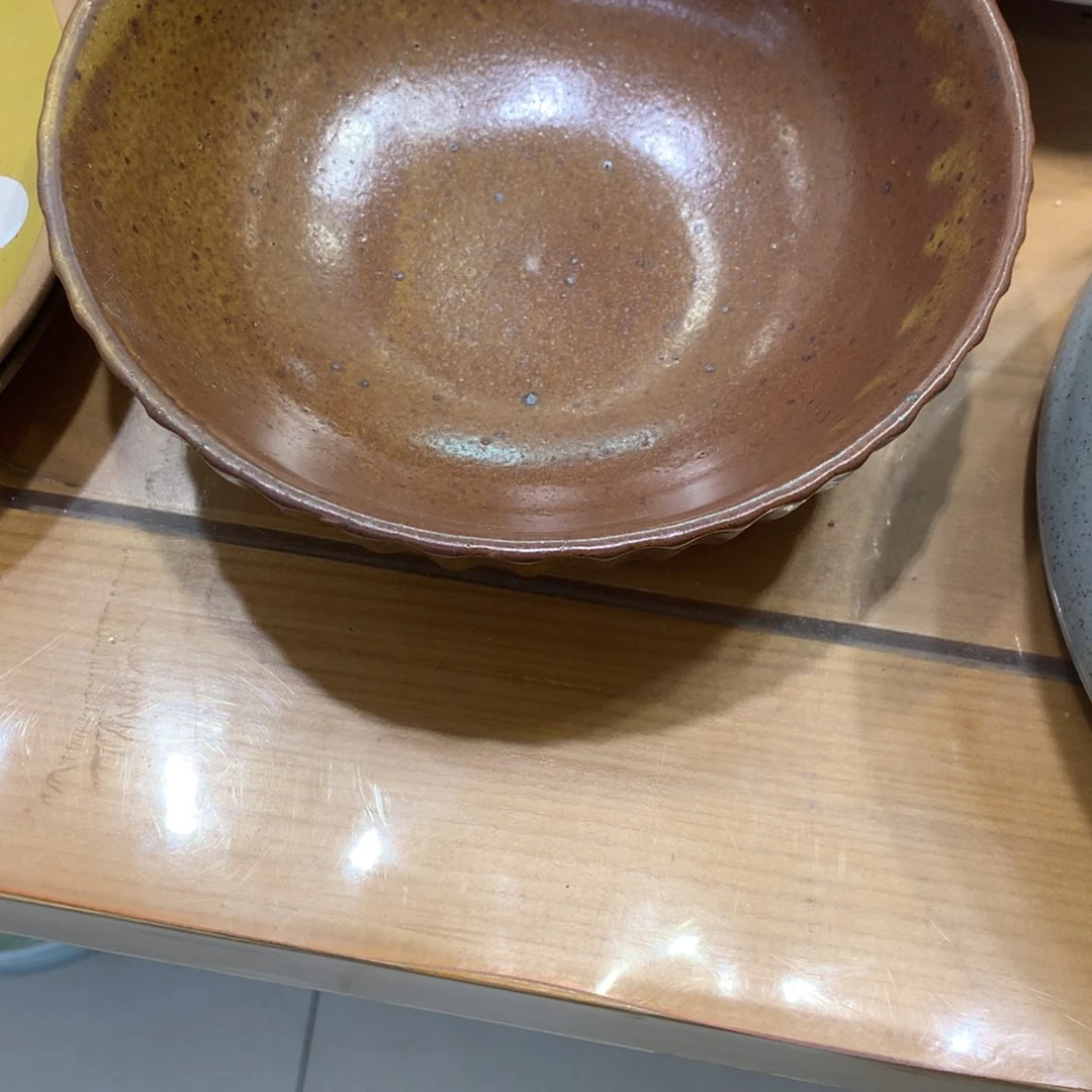 陶景德镇粗陶复古盘碗微瑕