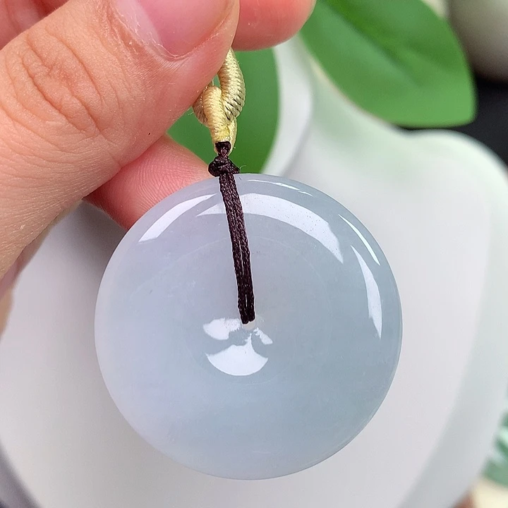 翡翠未镶嵌颈饰平安扣 34.5x5.6mm