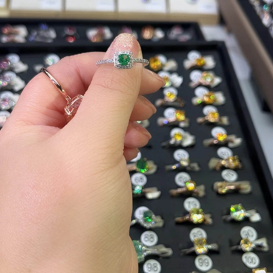 莫桑石非金属SH迷你微镶方形绿冰花-18