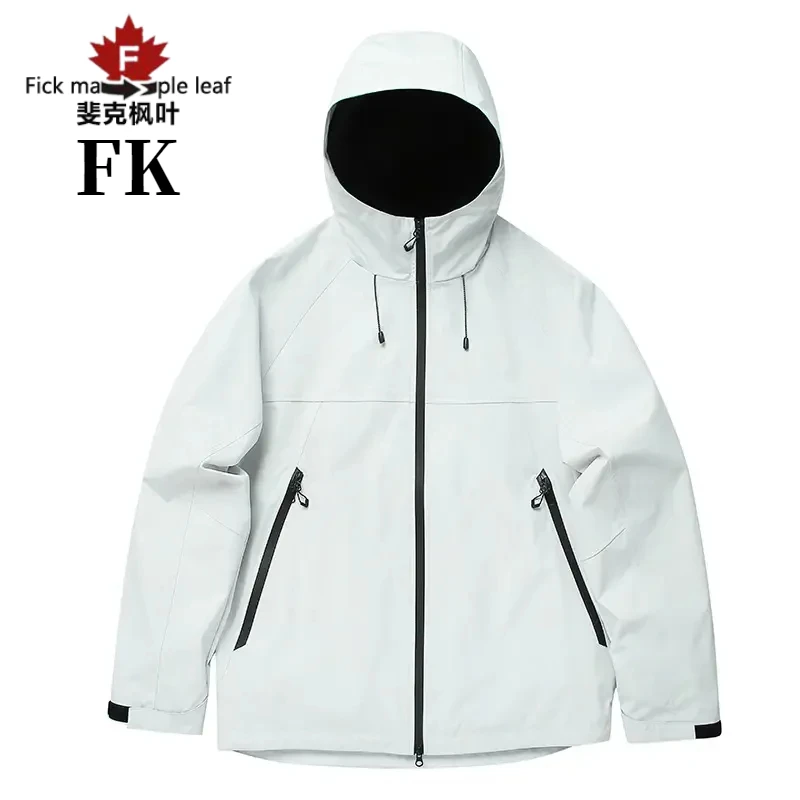 斐克枫叶2025新款男女款户外三合一冲锋衣软壳外套防水防风连帽