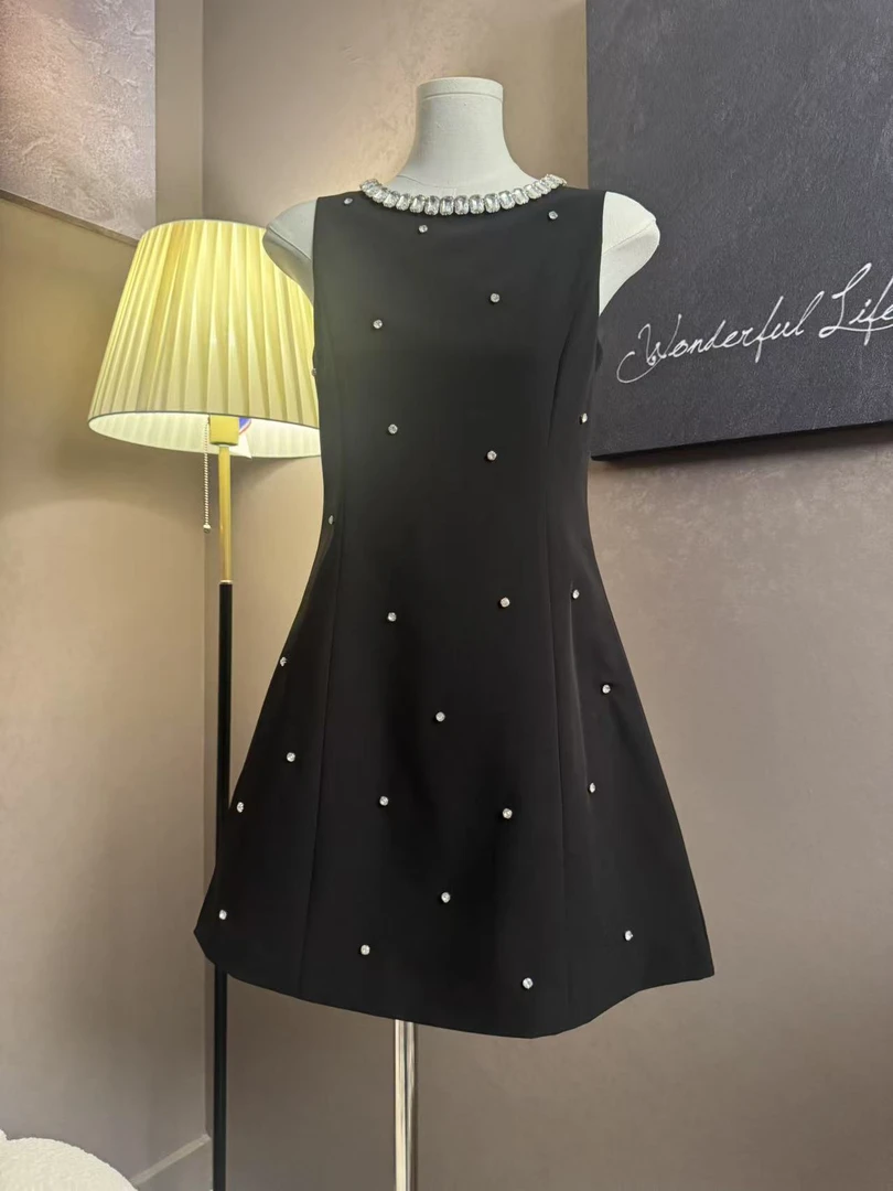 小香风连衣裙夏季高级感显瘦修身气质中长款裙子-V808