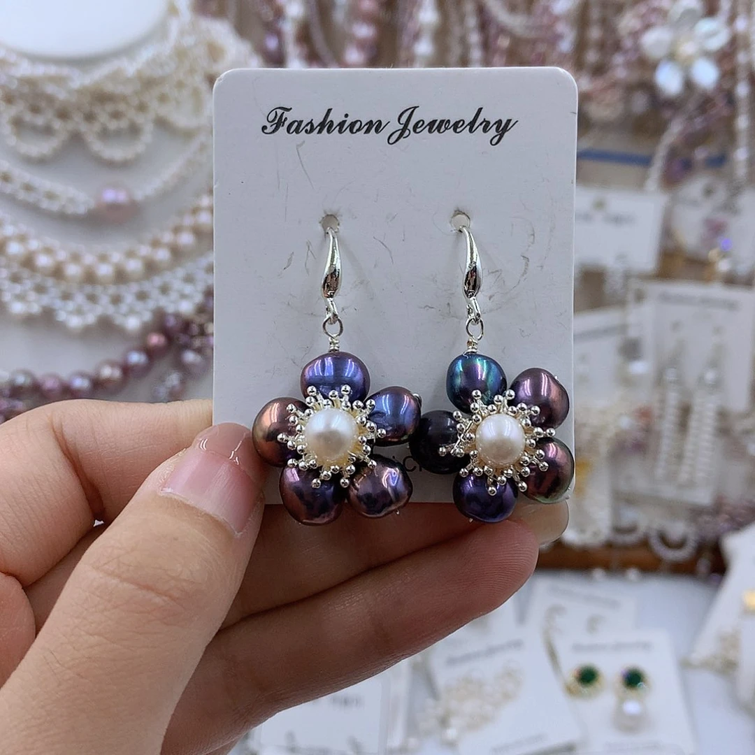 项链银S925镶嵌淡水珍珠