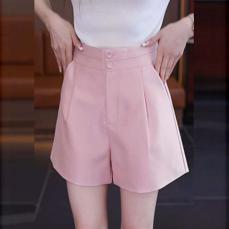 显瘦西装短裤女夏外穿高腰时尚气质百搭阔腿休闲短裤宽松四分裤子