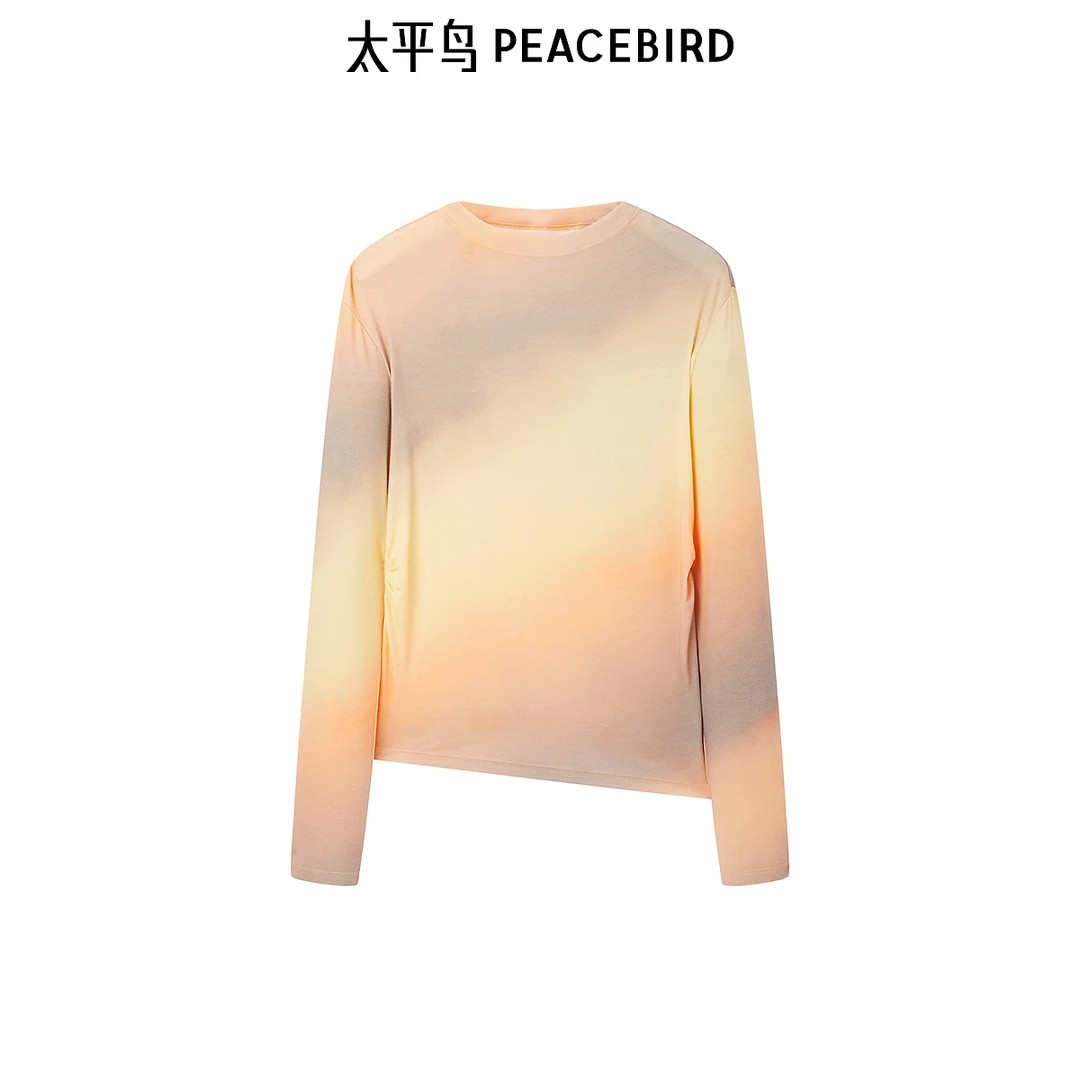 【商场同款新品】太平鸟女装2025年春季新款渐变长袖上衣A1CDF1132