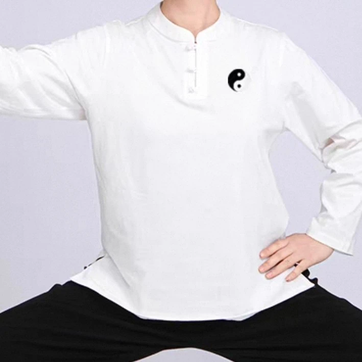 太极服 纯棉T恤 长袖  男女款  练功服 透气武术  练功服 上衣