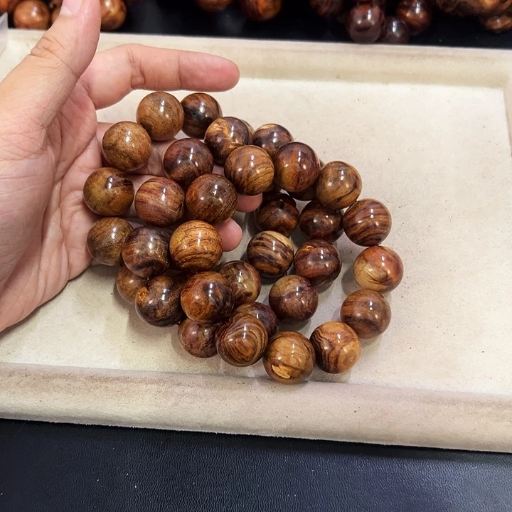 黄花梨/降香黄檀手串/手链20mm圆珠瑕疵介意不拍