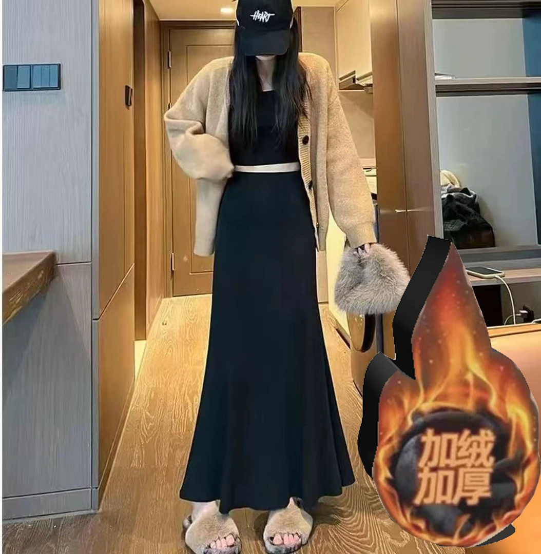 【正版原版】【两个裙长】鱼尾半身裙女秋冬季2025新款高腰显瘦a字裙