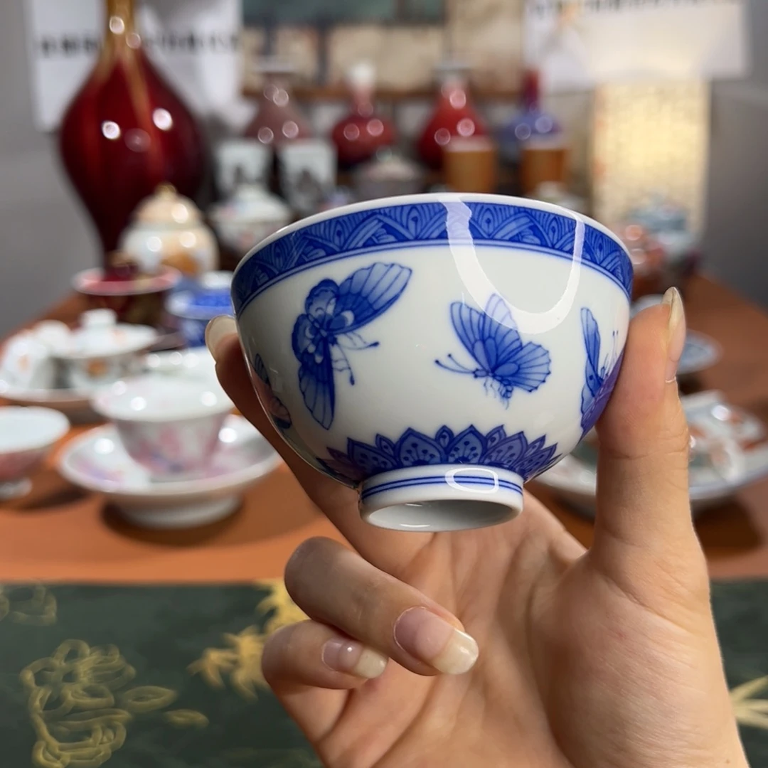 知冬煮雪手工手绘-竹林草堂茶具单杯