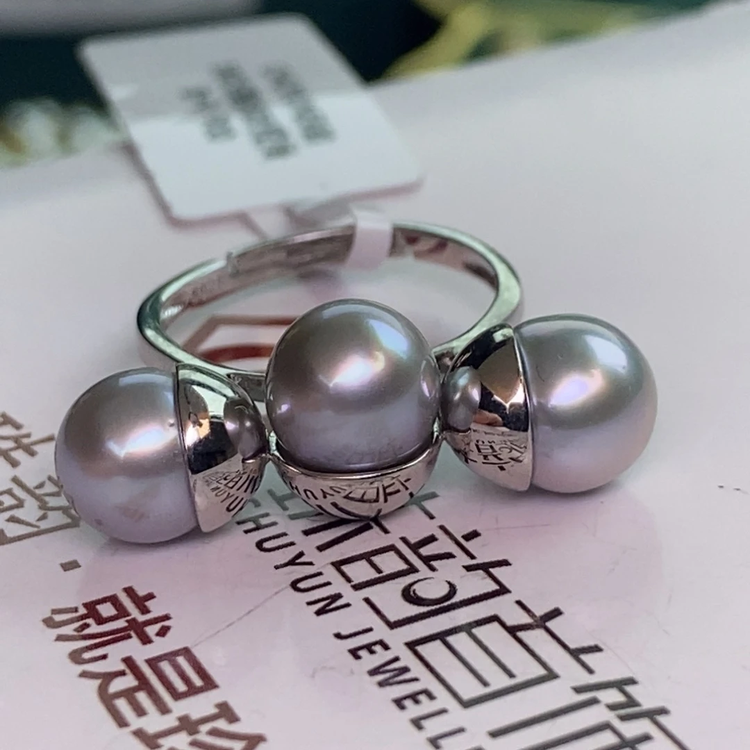 银S925镶嵌戒指海水珍珠