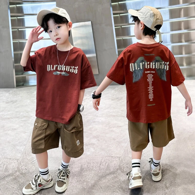 男童夏装套装2025新款儿童休闲男孩夏季短袖中大童潮帅气时髦衣服