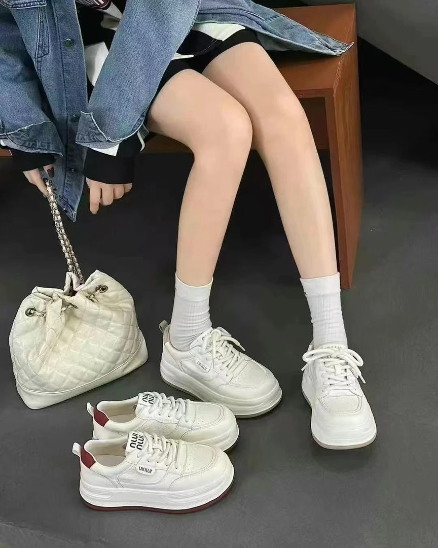 布鞋拼色休闲板鞋单鞋时尚板鞋学生厚底小白鞋