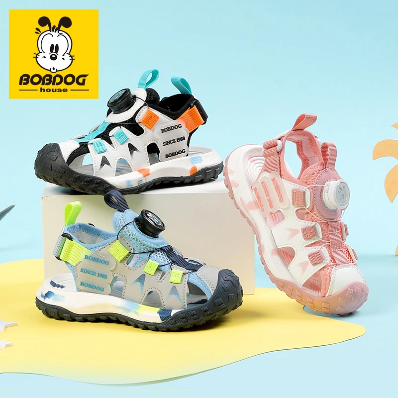 Bobdog/巴布豆童鞋溯溪鞋夏季凉鞋软底透气女男童网面镂空童鞋