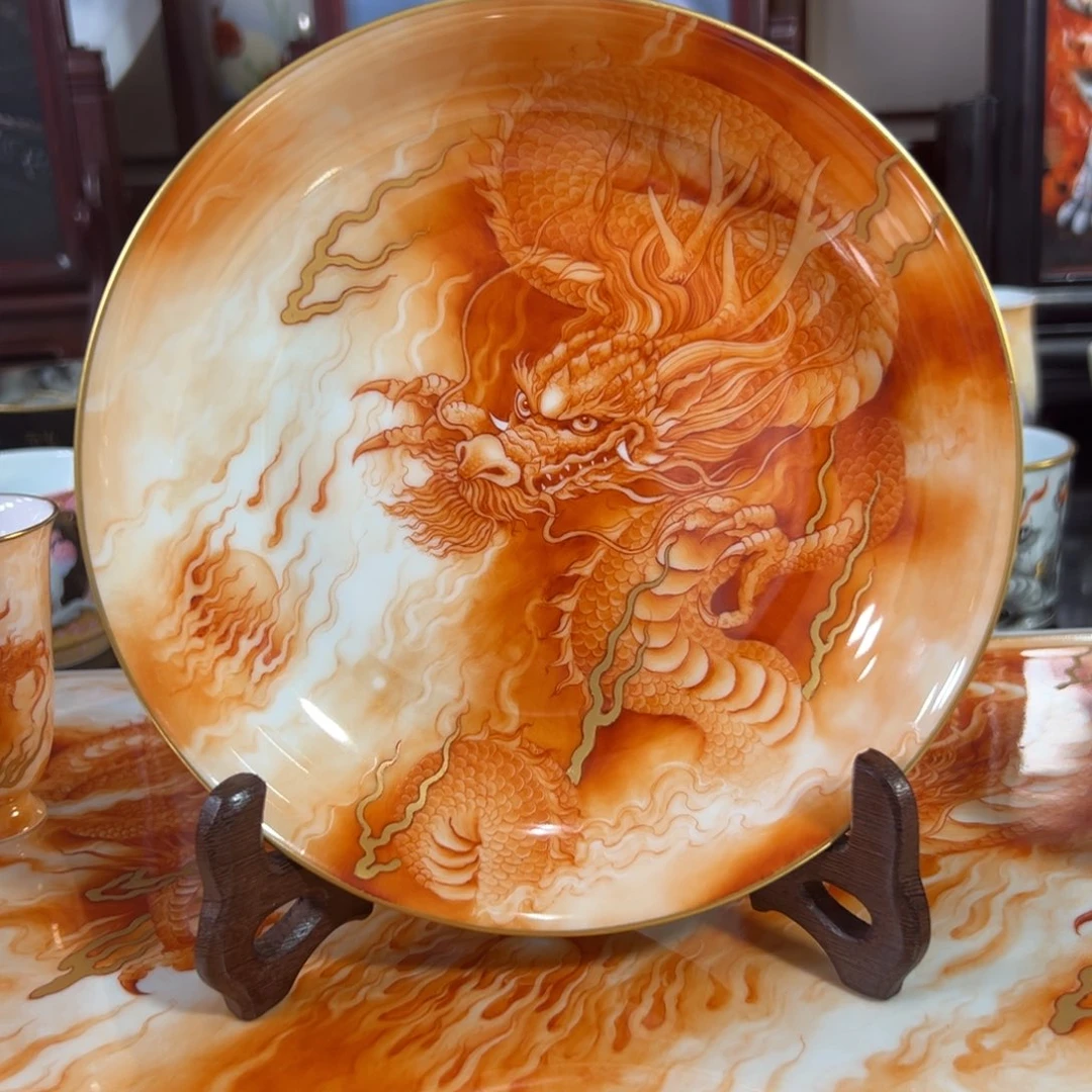 云骥轩手绘矾红龙壶承