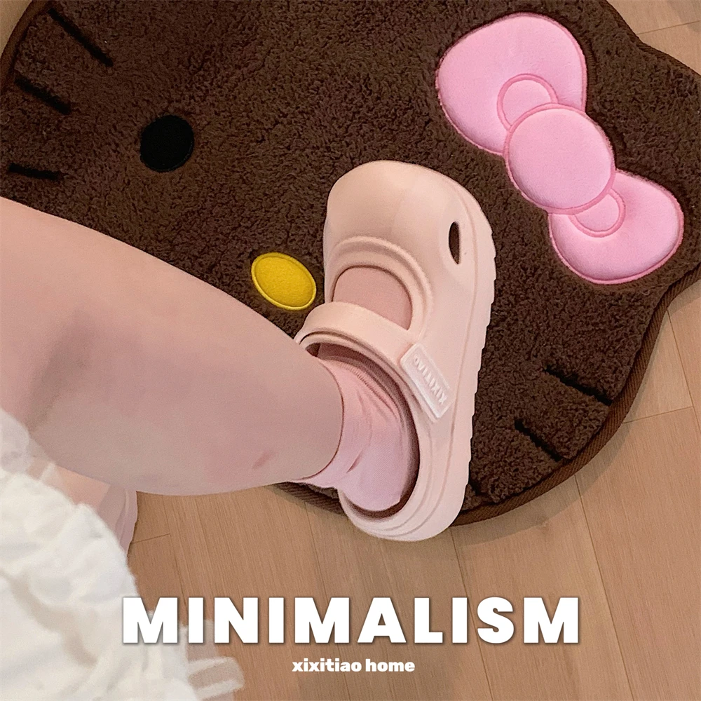 细细条 一脚蹬包头半拖玛丽珍拖鞋女户外懒人厚底防滑休闲凉鞋夏