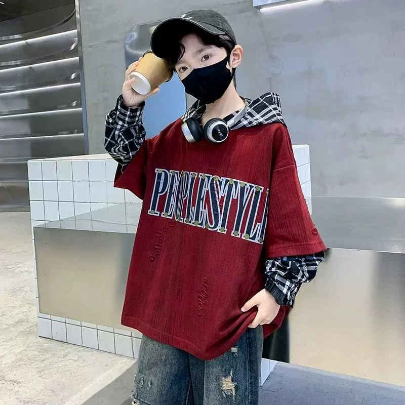 样衣【大红色拼格子】大红色拼格子卫衣