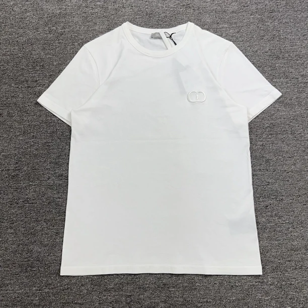 未使用 DIOR/迪奥 y089/M码/全新/Dior迪奥/CD字母刺绣标白色短袖