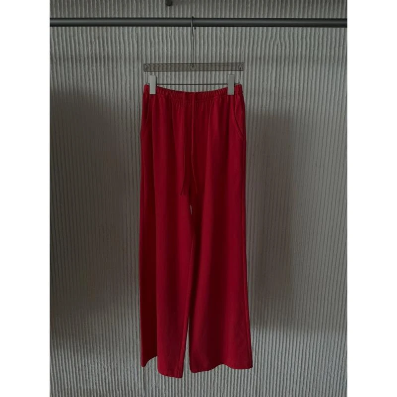 松紧腰橘色直筒裤  J25KZ004