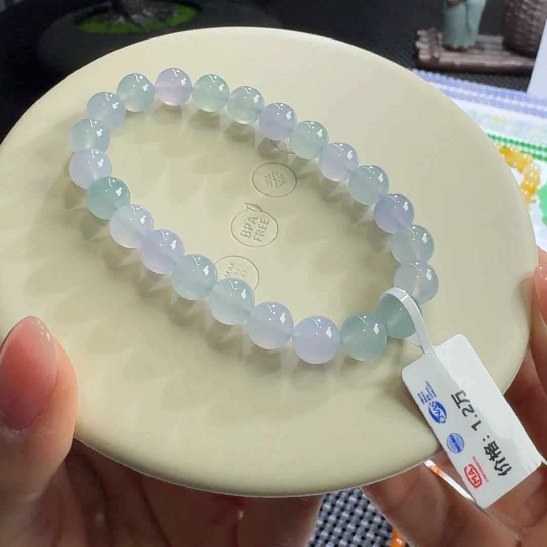 翡翠颈饰未镶嵌冰胶幻彩多宝单圈8mm