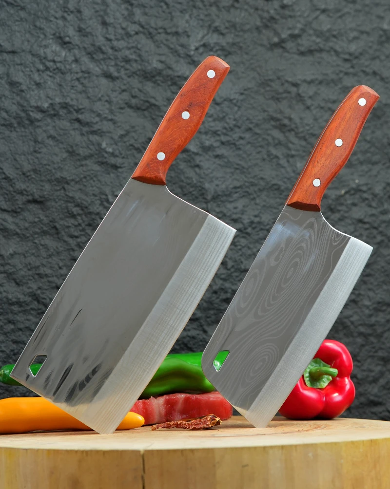 大足龙水铬钢锻打刀（砍骨刀+小切片刀）