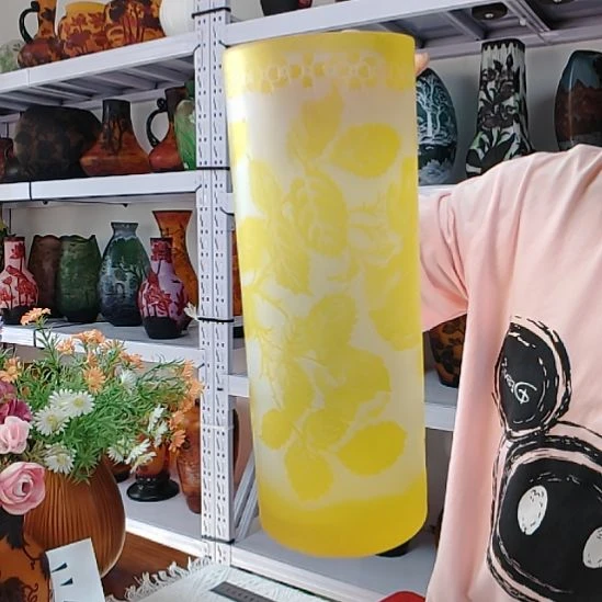 娟***️琉璃手工艺品格雷花瓶