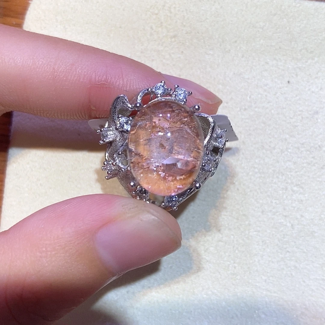 戒指水晶银S925镶嵌