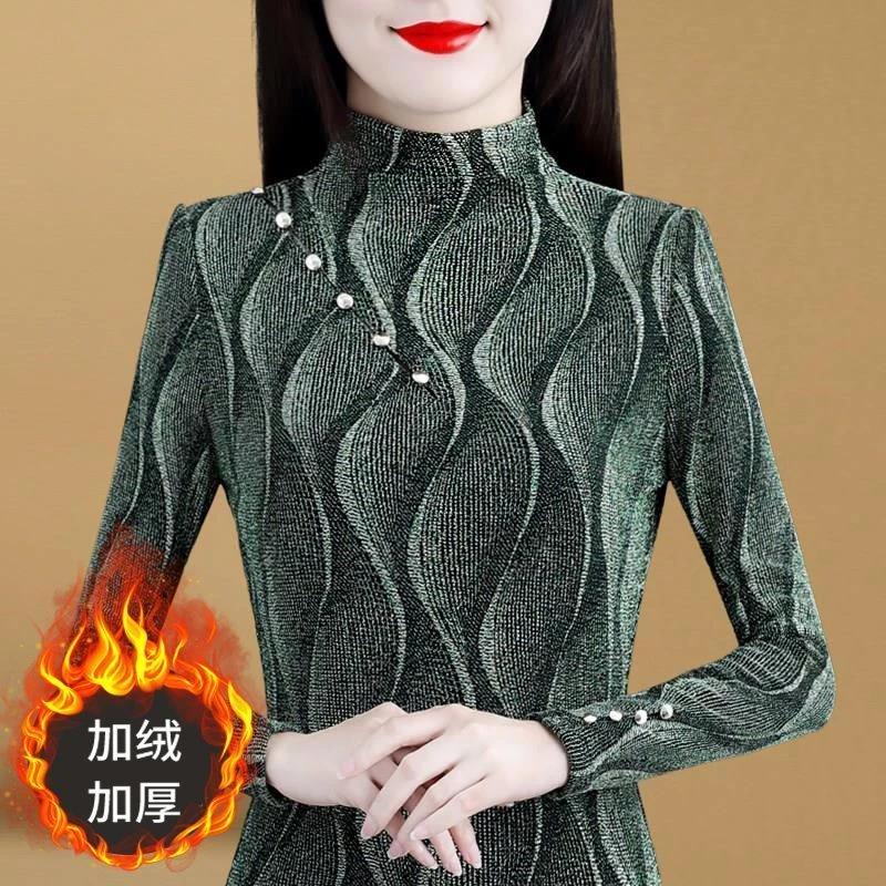 GF#857 时尚秋装小个子保暖上衣女新款秋季长袖半高领加绒加厚