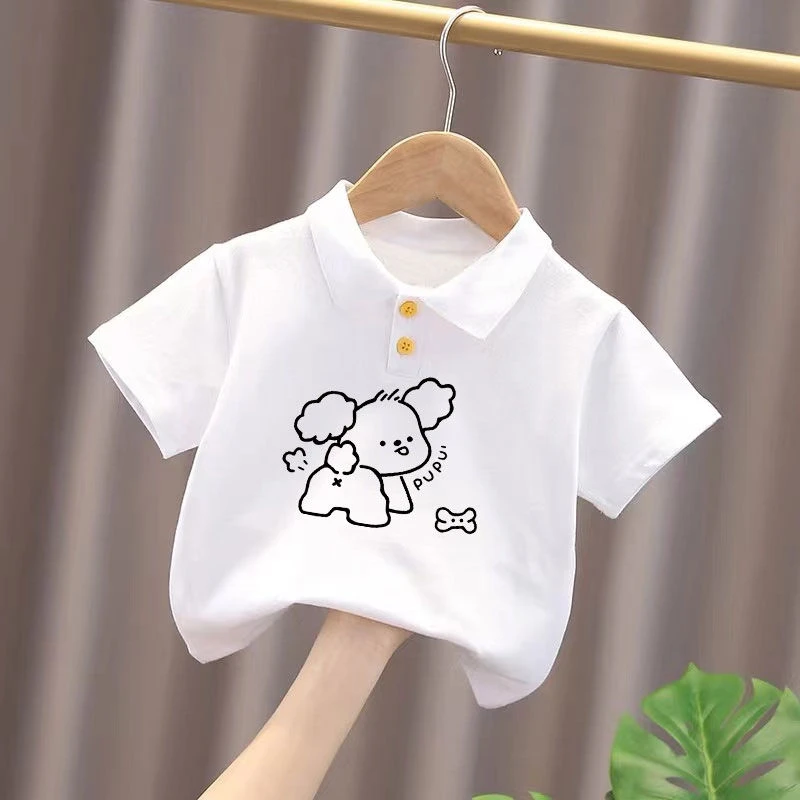 儿童短袖POLO衫卡通T恤夏季新款宝宝纯棉韩版时尚百搭翻领上衣潮T