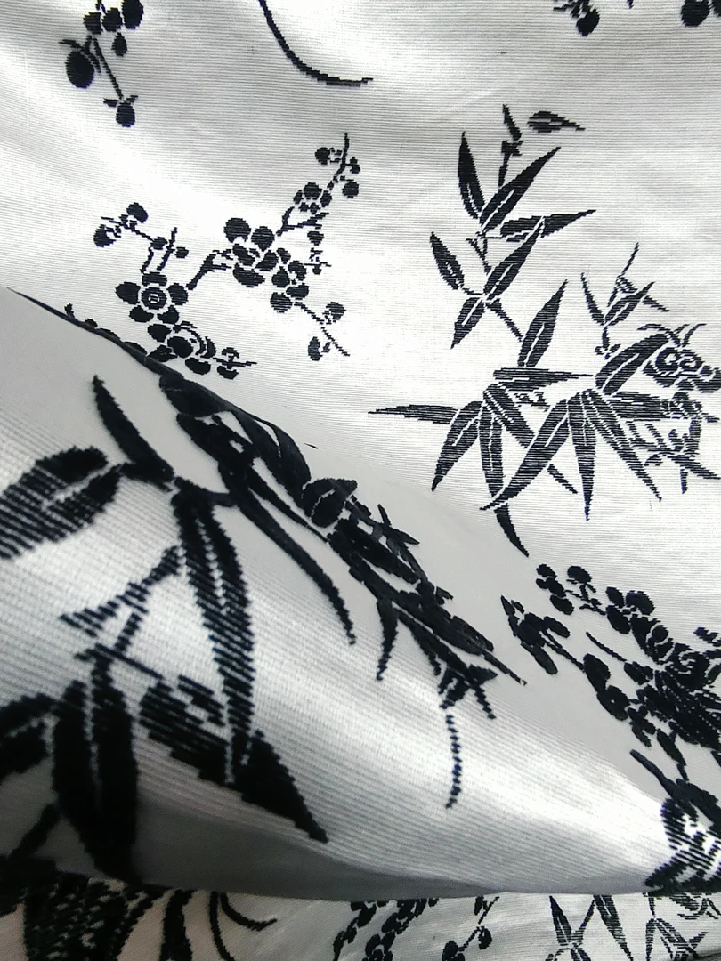 花型漳缎，非遗传承，顶奢民族风真丝布料100%桑蚕丝清仓处理桑蚕丝