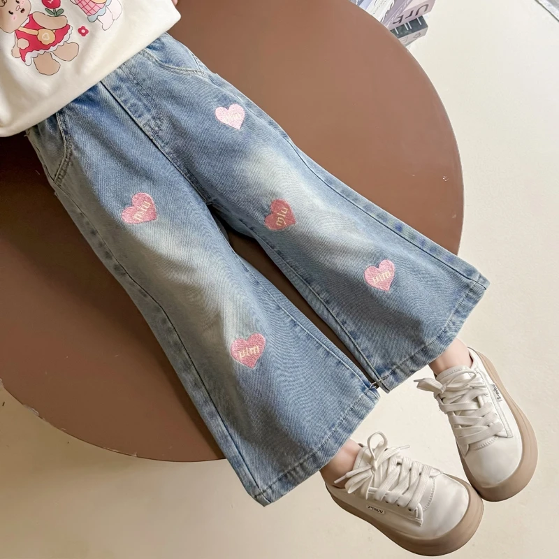 女童牛仔裤春秋款2025新款儿童春装洋气女宝宝裤子女孩春季直筒裤