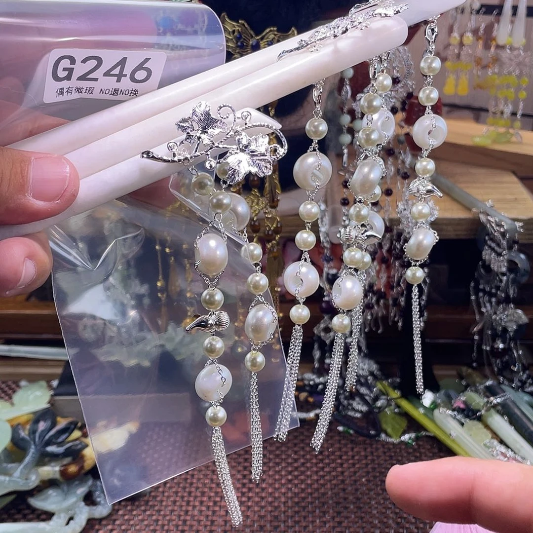 蛇纹石玉未镶嵌发饰