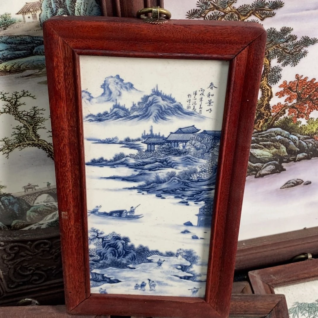 瓷28*16*1景德镇瓷板画柴窑烧制