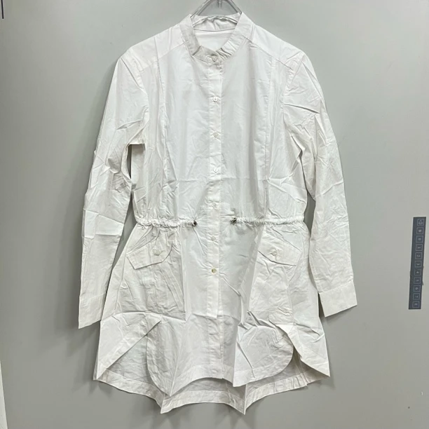 2505143法式燕系圆领收腰长袖衬衫式连衣裙女低调优雅！25春夏新款