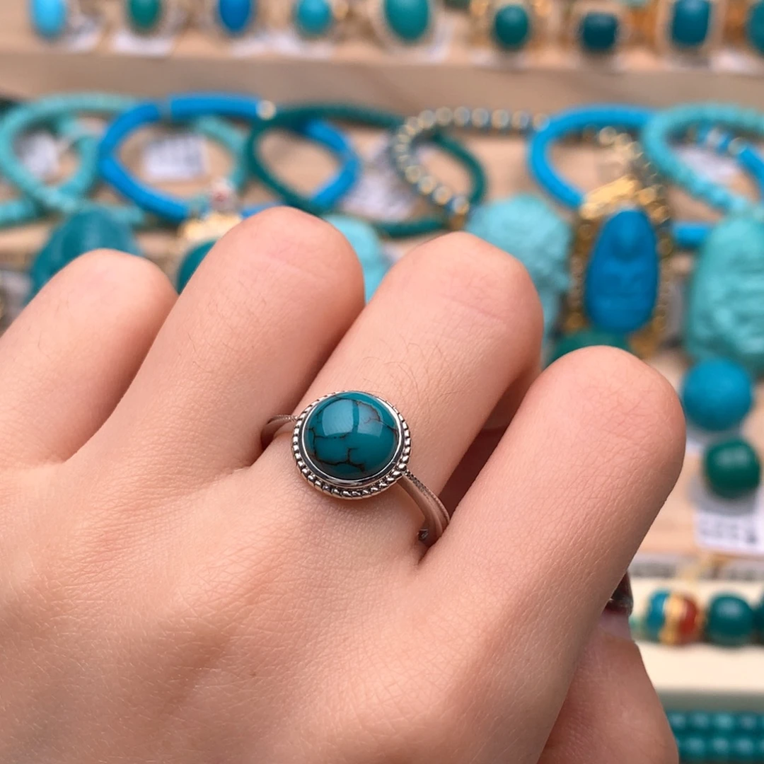 绿松石银S925镶嵌珠宝奇石