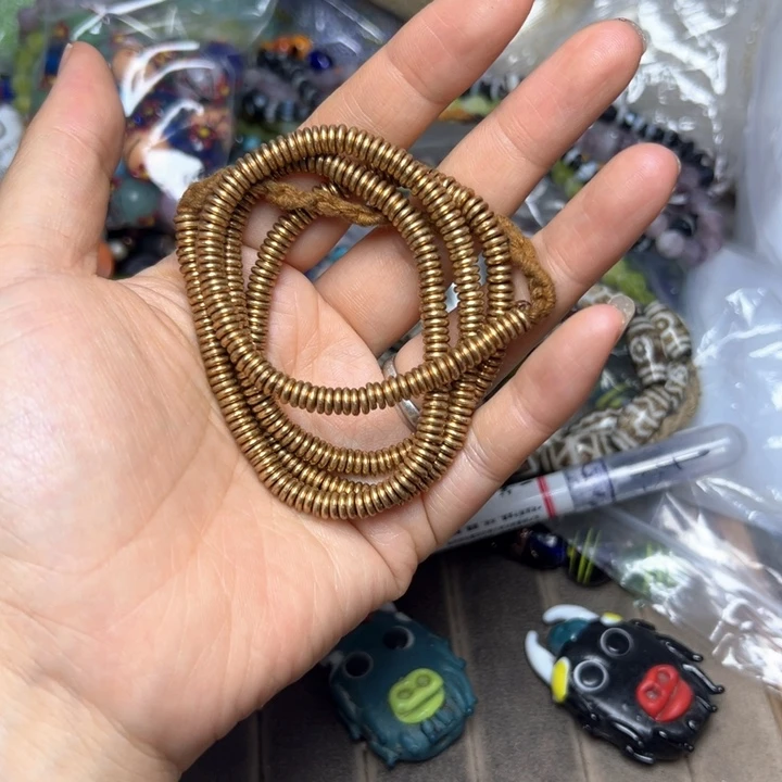 琉璃颈饰1234。 尼泊尔铜一条卡5