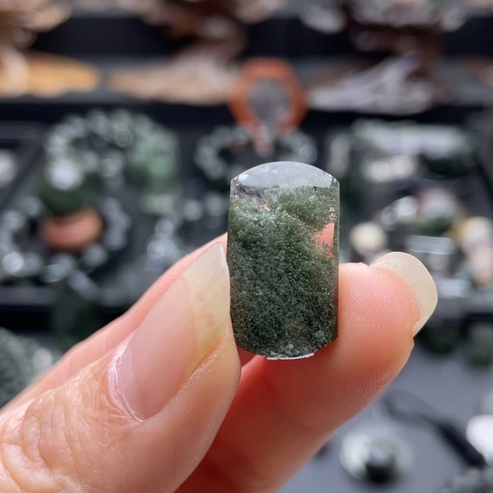 水晶颈饰未镶嵌绿幽灵聚宝盆吊坠