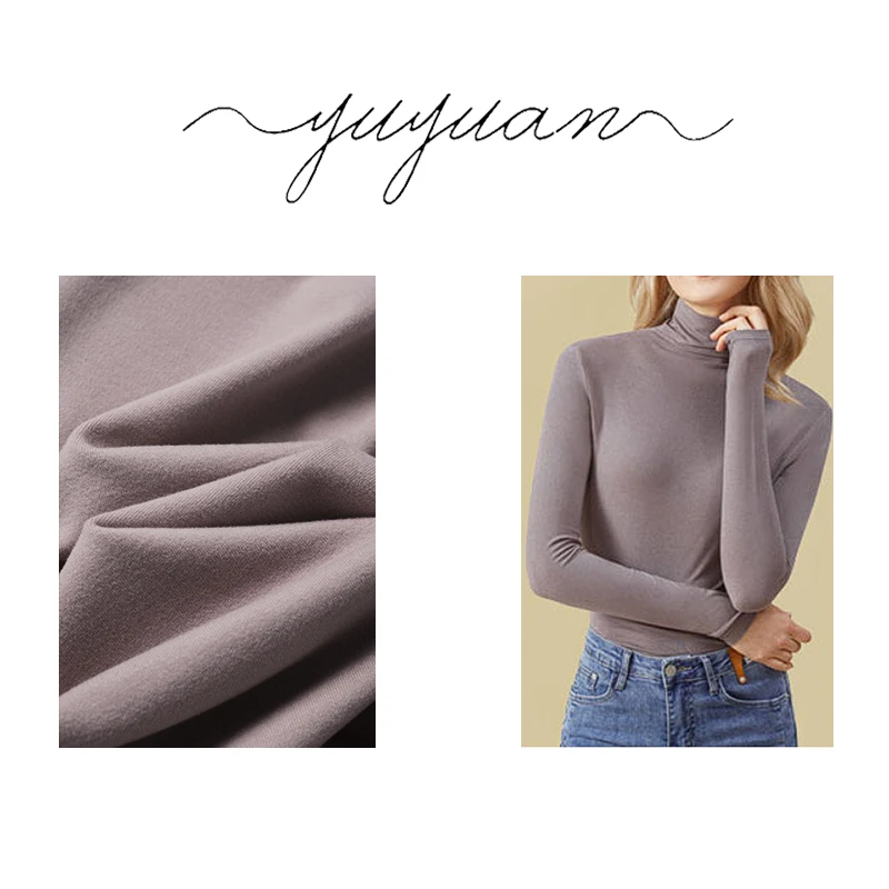 【媛宝】“第二层肌肤”堆堆领绸丽 保暖上衣女款打底衫-CYW301