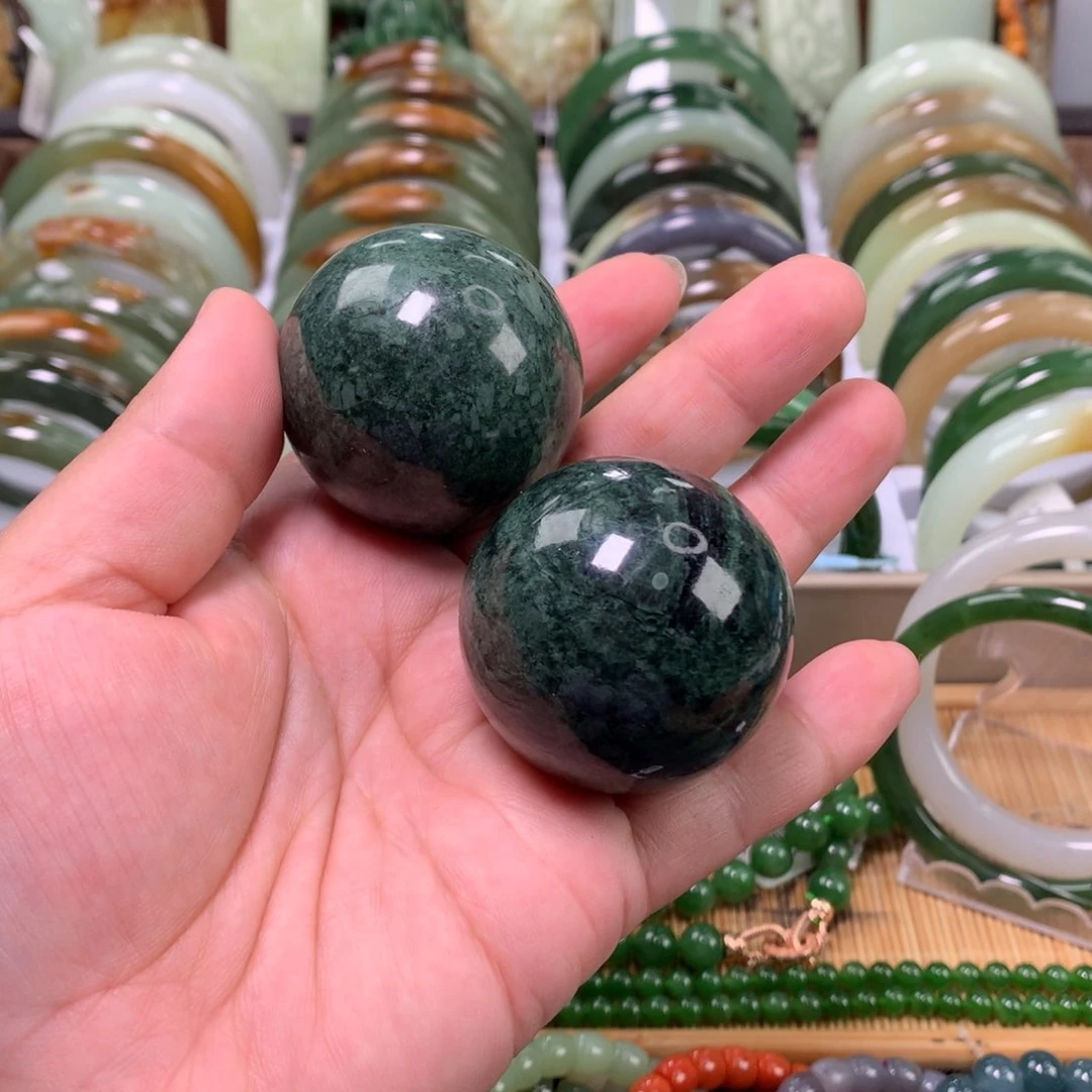 岫玉未镶嵌手球手球