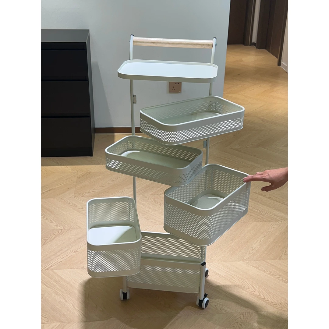 大简家居.多功能厨房置物架小推车移动果蔬菜篮子多功能锅架多层
