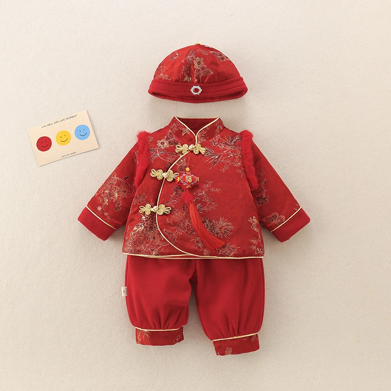 周岁宴礼服女宝新中式分体套装中国风一岁生日抓周衣服高端抓周服