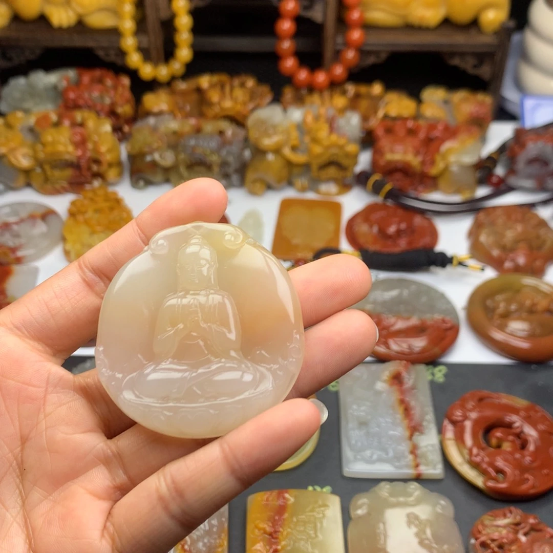 石英质玉（黄龙玉）挂件未镶嵌