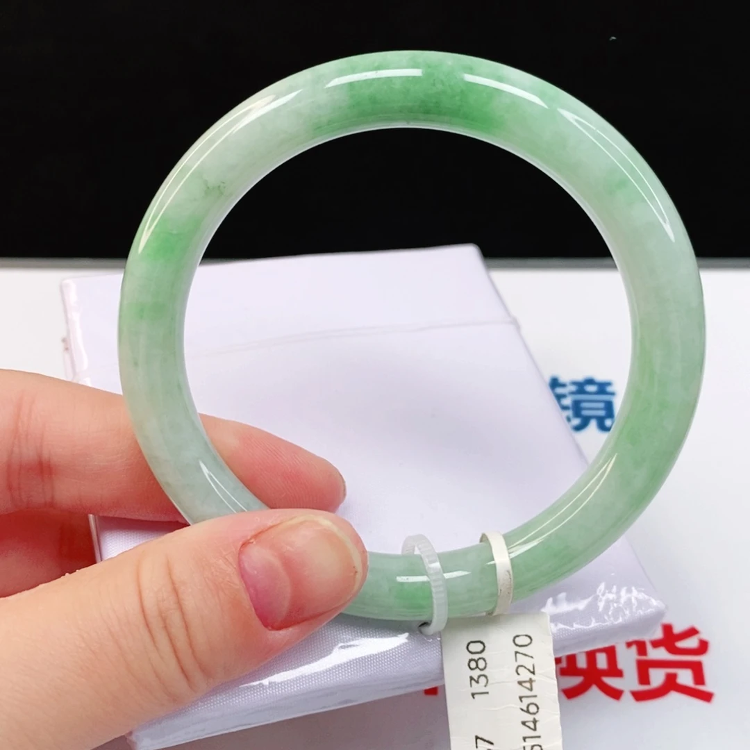 翡翠手镯未镶嵌纯天然缅甸A货翡翠56.8