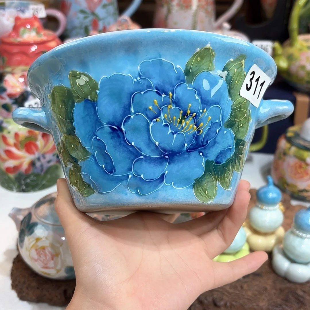 景德镇手绘高温釉下彩陶瓷茶具